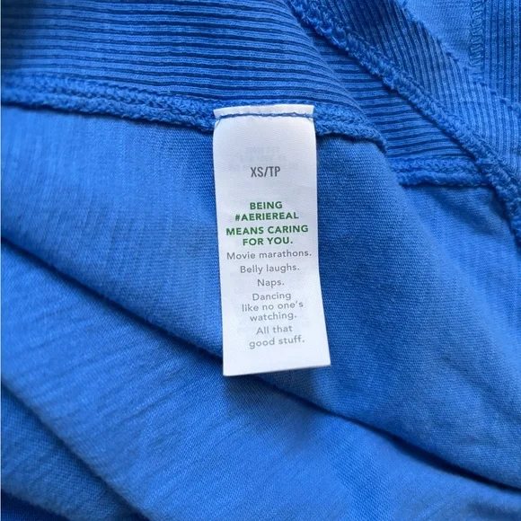 Aerie Blue Long Sleeve Boyfriend Tee Size XS - Picture 4 of 7